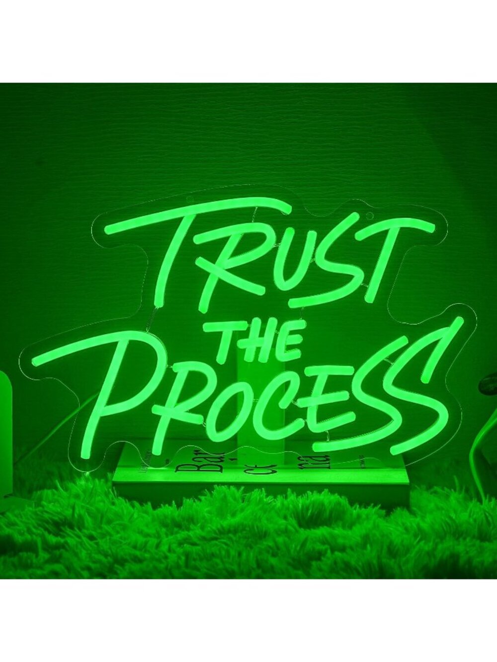 Trust The Process Neon Sign Green Dimmable LED Light Trust The Process LED Neon
